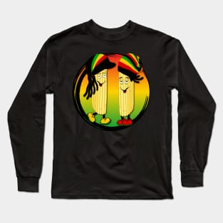 Funny Jamaican Rasta Food Characters Long Sleeve T-Shirt